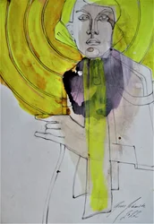 Mujer abstracta amarilla