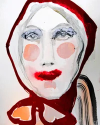 Retrato de Caperucita Roja en negrita