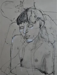 Figura desnuda al carboncillo