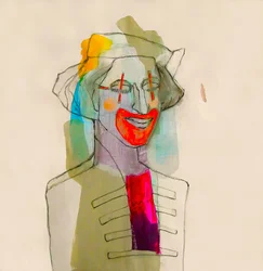 Retrato de un payaso colorido