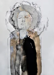Figura contemplativa con sombrero