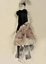 Ilustración de moda de alta costura