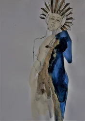 Mujer elegante con diseño «Sunburst»