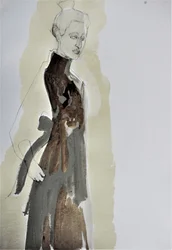 Boceto de moda de una mujer elegante