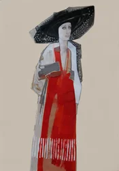 Vestido rojo de mujer elegante