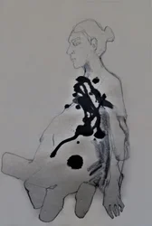Figura con tinta oscura