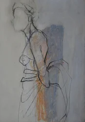 Boceto de una figura con un drapeado elegante