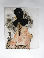Collage de una figura enmascarada