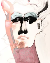 Rostro abstracto y misterioso