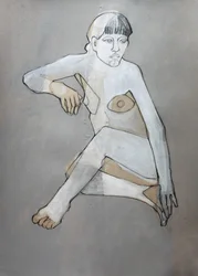 Desnudo abstracto pensativo