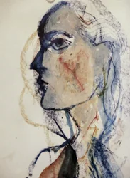 Mujer abstracta pensativa