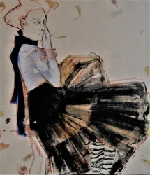 Bailarina pensativa de negro