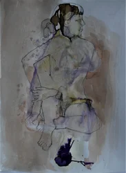 Figura desnuda pensativa