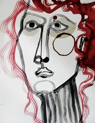 Rostro abstracto pelirrojo