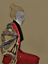Retrato sereno con kimono
