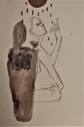 Mujer en la sombra, contemplación