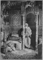Pierre Loti en su casa en Rochefort en 1892. Basado en la fotografía de Dornac.