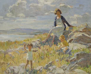 Un día junto al mar (óleo sobre tabla)