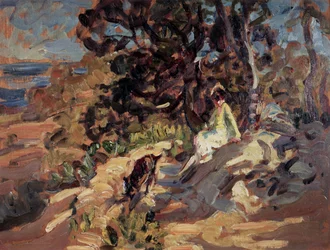 Descansando (óleo sobre lienzo)
