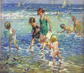 Bañistas de mar (óleo sobre lienzo)