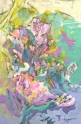 Flores abstractas en pastel