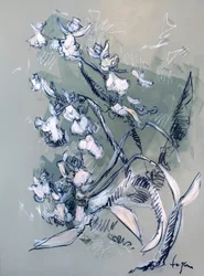 Flores blancas abstractas