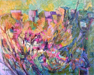 Flores de colores vivos en la ladera