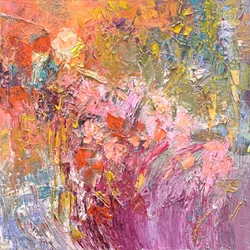 Flores vibrantes en impasto