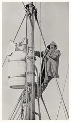 Comandante Frank Wild (1873-1939) en el Mastil, durante la expedición Endurance a la Antártida, 1914-1916