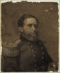 Almirante Andrew H. Foote, retrato de cabeza y hombros, con uniforme militar Abstracto/medio