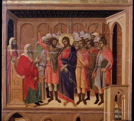 Jesús ante Anás. Retablo de la Maestà