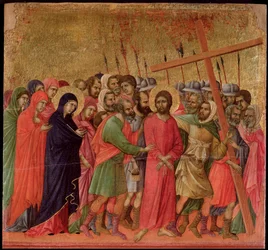 Pasión: la subida al Calvario (retablo de La Maestà)