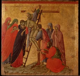 Pasión: la deposición. Retablo de la Maestà