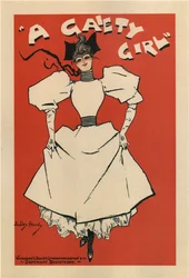 Cartel para la comedia musical A Gaiety Girl de Sidney Jones, 1895