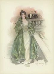 Dama de sociedad en el Hotel Savoy, Londres