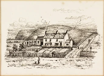 La colina de la casa de lavado y la cabaña de Betty Heron