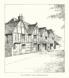 Old Cottages, Great Berkhampstead (litografía)