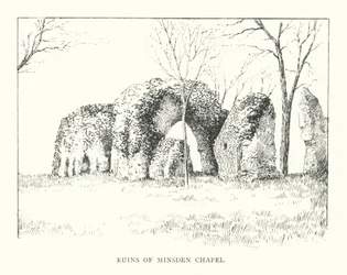 Ruinas de la capilla de Minsden (litografía)