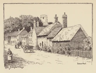 Sussex: Bramber Village (litografía)