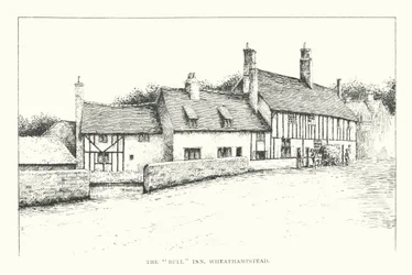 The "Bull" Inn, Wheathampstead (litografía)