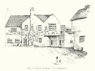 El "Caballo Blanco" en Dorking (litografía)