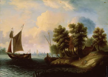Paisaje marino, siglo XVII