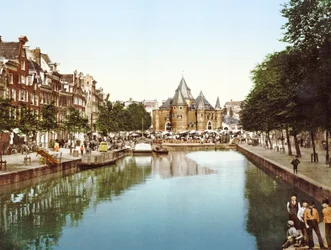 El Nuevo Mercado y Bolsa, Ámsterdam, Países Bajos pub. c. 1900
