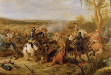 Una escena de batalla de la Guerra de Independencia holandesa