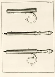 Un surtido de jeringas para abscesos, de Exercitationes Practicae circa Medendi Methodum por Frederik Dekkers, 1694