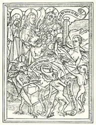 Cuaderno Ars Moriendi, impreso hacia 1460 en los Países Bajos por quién se desconoce (litografía)