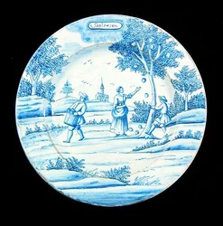 Plato de Delft representando el mes de septiembre
