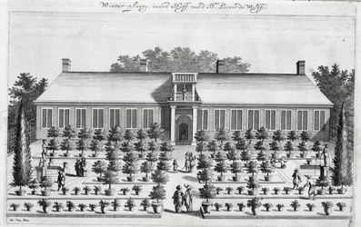 Jardín holandés, de De Nederlandze Hesperides por Jan Commelin, publicado en 1676