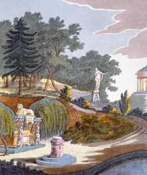 Decoraciones de jardín, de la Revista de Gemas de Jardín por G. van Laar, publicado en 1802