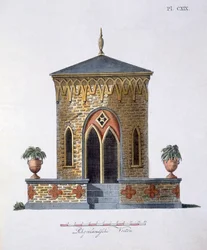 Decoraciones de jardín, de la Revista de Gemas de Jardín por G. van Laar, publicado en 1802
